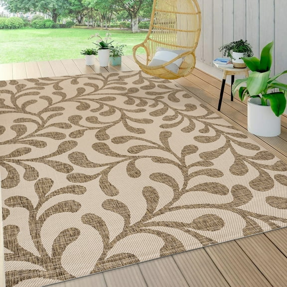 JONATHAN Y SANTA MONICA 4 x 6 Area Rug, Vine All Over - Brown/Beige, SMB117A-4