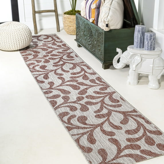 JONATHAN Y SANTA MONICA 2 x 8 Runner Rug, Vine All Over - Red/Beige, SMB117B-28