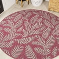 thumbnail image 1 of JONATHAN Y SANTA MONICA 5' Round Area Rug, Nevis Palm Frond - Fuchsia/Light Gray, SMB119F-5R, 1 of 7