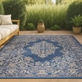 thumbnail image 1 of JONATHAN Y SANTA MONICA 5 x 8 Area Rug, Galon Filigree - Blue/Beige, SMB120A-5, 1 of 9