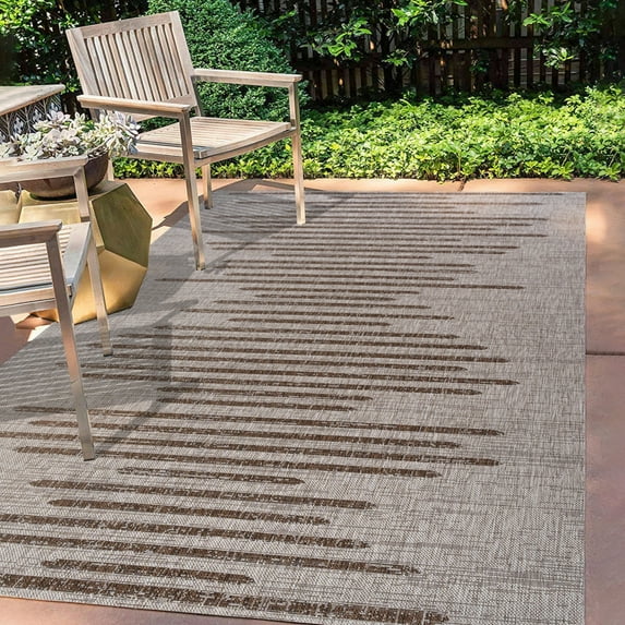 JONATHAN Y SANTA MONICA 10 x 14 Area Rug, Zolak Berber Stripe Geometric - Beige/Brown, SMB124A-14