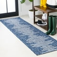 thumbnail image 1 of JONATHAN Y SANTA MONICA 2 x 8 Runner Rug, Zolak Berber Stripe Geometric - Blue/Ivory, SMB124C-28, 1 of 9