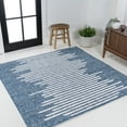 thumbnail image 1 of JONATHAN Y SANTA MONICA 9' Square Area Rug, Zolak Berber Stripe Geometric - Blue/Ivory, SMB124C-9SQ, 1 of 7