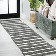 thumbnail image 1 of JONATHAN Y SANTA MONICA 2 x 8 Runner Rug, Colonia Berber Stripe - Black/Ivory, SMB125E-28, 1 of 8