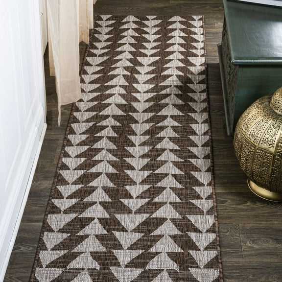 JONATHAN Y SANTA MONICA 2 x 8 Runner Rug, Andratx Tribal Geometric - Brown/Beige, SMB126A-28