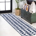 thumbnail image 1 of JONATHAN Y SANTA MONICA 2 x 8 Runner Rug, Andratx Tribal Geometric - Ivory/Blue, SMB126C-28, 1 of 9