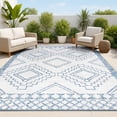 thumbnail image 1 of JONATHAN Y SANTA MONICA 8 x 10 Area Rug, Marokko Diamond Tribal Medallion - Ivory/Blue, SMB127C-8, 1 of 8