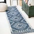 thumbnail image 1 of JONATHAN Y SANTA MONICA 2 x 8 Runner Rug, Marokko Diamond Tribal Medallion - Blue/Ivory, SMB127D-28, 1 of 10