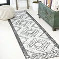 thumbnail image 1 of JONATHAN Y SANTA MONICA 2 x 10 Runner Rug, Marokko Diamond Tribal Medallion - Ivory/Black, SMB127E-210, 1 of 10
