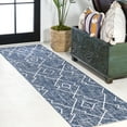 thumbnail image 1 of JONATHAN Y SANTA MONICA 2 x 8 Runner Rug, Carwa Tribal Diamond Trellis - Blue/Ivory, SMB128C-28, 1 of 10