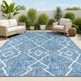 thumbnail image 1 of JONATHAN Y SANTA MONICA 3 x 5 Area Rug, Carwa Tribal Diamond Trellis - Blue/Ivory, SMB128C-3, 1 of 7