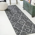 thumbnail image 1 of JONATHAN Y SANTA MONICA 2 x 8 Runner Rug, Carwa Tribal Diamond Trellis - Black/Ivory, SMB128E-28, 1 of 10