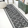 thumbnail image 1 of JONATHAN Y SANTA MONICA 2 x 8 Runner Rug, Derya Tribal Diamond Trellis - Black/Ivory, SMB129E-28, 1 of 10