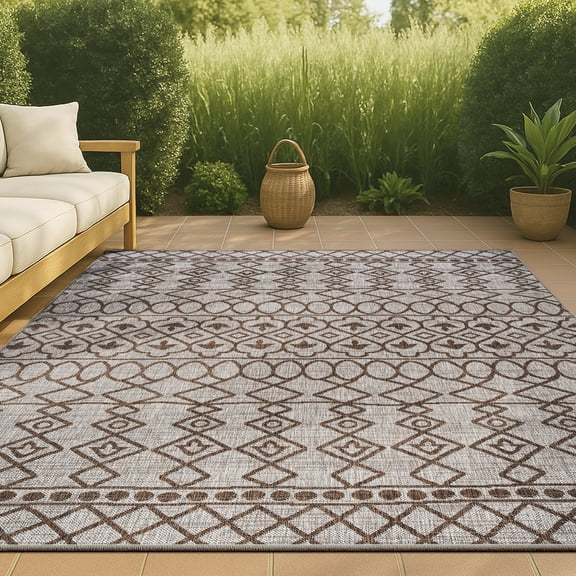 JONATHAN Y SANTA MONICA 3 x 5 Area Rug, Kafel Tribal Bohemian - Beige/Brown, SMB130A-3