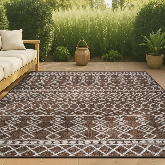 JONATHAN Y SANTA MONICA 3 x 5 Area Rug, Kafel Tribal Bohemian - Brown/Beige, SMB130B-3