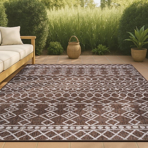 JONATHAN Y SANTA MONICA 8 x 10 Area Rug, Kafel Tribal Bohemian - Brown/Beige, SMB130B-8