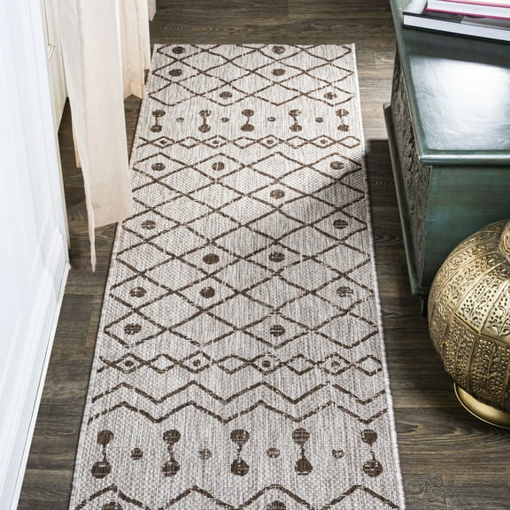 JONATHAN Y SANTA MONICA 2 x 8 Runner Rug, Nokat Tribal Bohemian - Beige/Brown, SMB131A-28