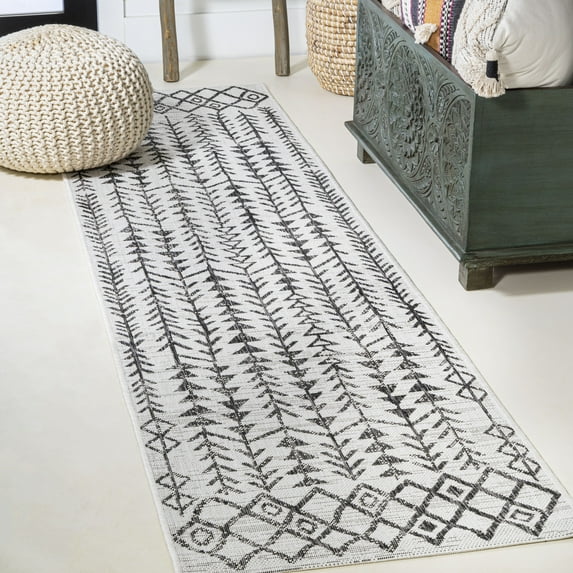 JONATHAN Y SANTA MONICA 2 x 10 Runner Rug, Tokay Bohemian Geometric - Ivory/Black, SMB132D-210
