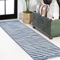 thumbnail image 1 of JONATHAN Y SANTA MONICA 2 x 10 Runner Rug, Sukie Offset Stripe - Blue/Ivory, SMB133D-210, 1 of 10
