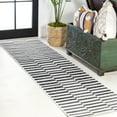 thumbnail image 1 of JONATHAN Y SANTA MONICA 2 x 10 Runner Rug, Sukie Offset Stripe - Ivory/Black, SMB133E-210, 1 of 9