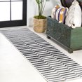 thumbnail image 1 of JONATHAN Y SANTA MONICA 2 x 8 Runner Rug, Sukie Offset Stripe - Ivory/Black, SMB133E-28, 1 of 9