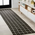 thumbnail image 1 of JONATHAN Y SANTA MONICA 2 x 8 Runner Rug, Grid Squares - Dark Gray/Cream, SMB200B-28, 1 of 4