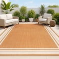 thumbnail image 1 of JONATHAN Y SANTA MONICA 4 x 6 Area Rug, James Border Stripe - Orange/Cream, SMB201D-4, 1 of 7