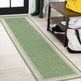 thumbnail image 1 of JONATHAN Y SANTA MONICA 2 x 8 Runner Rug, James Border Stripe - Green/Cream, SMB201E-28, 1 of 9