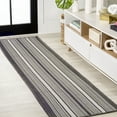thumbnail image 1 of JONATHAN Y SANTA MONICA 2 x 8 Runner Rug, Haynes Double Stripe - Black/Cream, SMB202B-28, 1 of 9