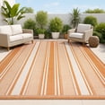 thumbnail image 1 of JONATHAN Y SANTA MONICA 3 x 5 Area Rug, Haynes Double Stripe - Orange/Cream, SMB202C-3, 1 of 6