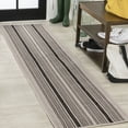 thumbnail image 1 of JONATHAN Y SANTA MONICA 2 x 8 Runner Rug, Haynes Double Stripe - Black/Beige, SMB202D-28, 1 of 7