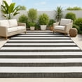 thumbnail image 1 of JONATHAN Y SANTA MONICA 5 x 8 Area Rug, Negril Two-Tone Wide Stripe - Black/Cream, SMB203C-5, 1 of 7