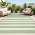 thumbnail image 1 of JONATHAN Y SANTA MONICA 5 x 8 Area Rug, Negril Two-Tone Wide Stripe - Green/Cream, SMB203D-5, 1 of 9