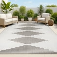 thumbnail image 1 of JONATHAN Y SANTA MONICA 3 x 5 Area Rug, Vinales Diamond Stripe - Light Gray/Black, SMB204B-3, 1 of 5