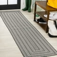 thumbnail image 1 of JONATHAN Y SANTA MONICA 2 x 8 Runner Rug, Chevron Concentric Squares - Black/Light Gray, SMB206B-28, 1 of 8