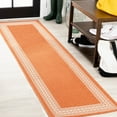 thumbnail image 1 of JONATHAN Y SANTA MONICA 2 x 8 Runner Rug, Lucia Diamond Border - Orange/Cream, SMB207E-28, 1 of 2