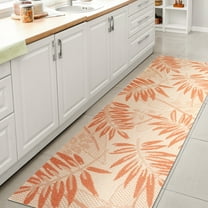 JONATHAN Y SANTA MONICA 2 x 8 Runner Rug, Havana Tropical Palm Leaf - Cream/Orange, SMB208A-28