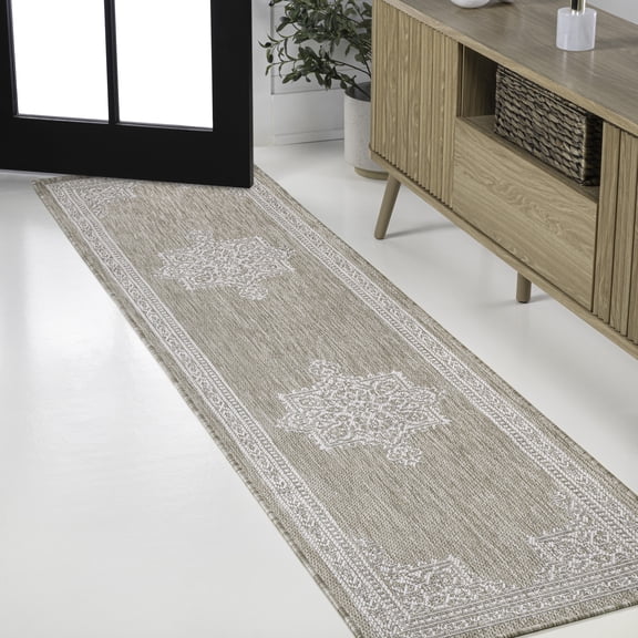 JONATHAN Y SANTA MONICA 2 x 8 Runner Rug, Arden Vintage Medallion - Beige/Cream, SMB300B-28