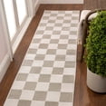 thumbnail image 1 of JONATHAN Y SANDSTONE 2 x 8 Runner Rug, Thea Geometric Checkerboard - Beige/Cream, SND103A-28, 1 of 8