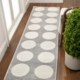 thumbnail image 1 of JONATHAN Y SANDSTONE 2 x 8 Runner Rug, Adrian Circle Dot - Light Gray/Cream, SND105C-28, 1 of 7