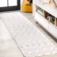 thumbnail image 1 of JONATHAN Y SANTA THERESA 2 x 8 Runner Rug, Pia Moroccan Trellis Plush Carved - Cream/Gray, SNT105B-28, 1 of 7