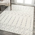 thumbnail image 1 of JONATHAN Y SANTA THERESA 4 x 6 Area Rug, Pia Moroccan Trellis Plush Carved - Cream/Gray, SNT105B-4, 1 of 10