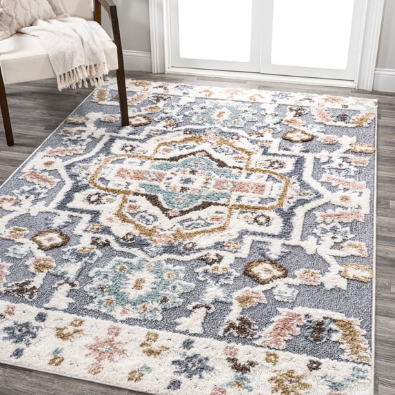JONATHAN Y SANTA THERESA 4 x 6 Area Rug, Aziza Persian Medallion - Multi, SNT109A-4