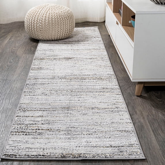 JONATHAN Y SILK ORCHID 2 x 8 Runner Rug, Loom Strie - Gray/Black, SOR200A-28
