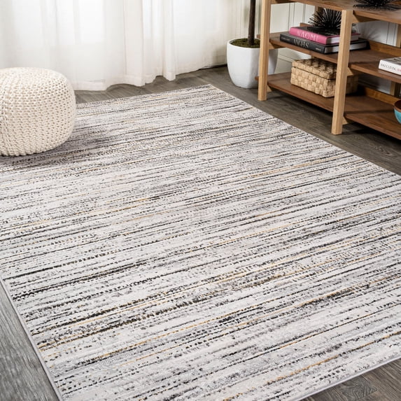 JONATHAN Y SILK ORCHID 3 x 5 Area Rug, Loom Strie - Gray/Black, SOR200A-3