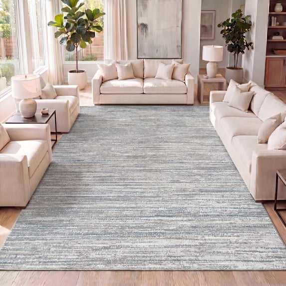 JONATHAN Y SILK ORCHID 5 x 8 Area Rug, Loom Strie - Gray/Turquoise, SOR200B-5