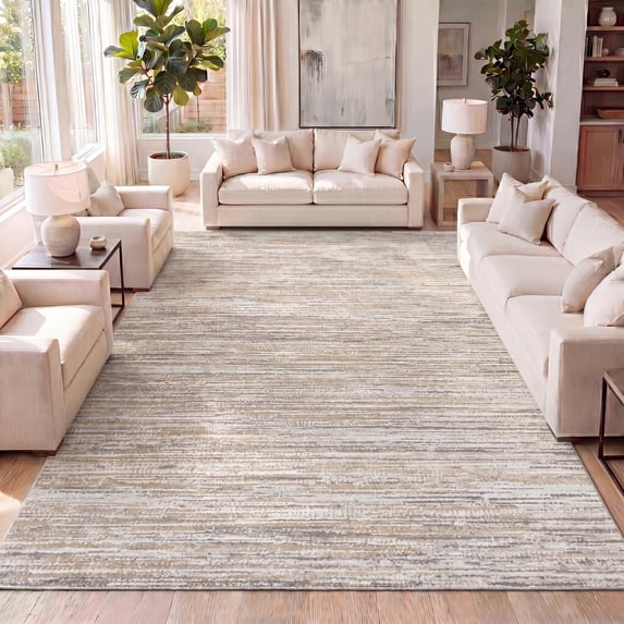 JONATHAN Y SILK ORCHID 5 x 8 Area Rug, Loom Strie - Beige/Gray, SOR200D-5