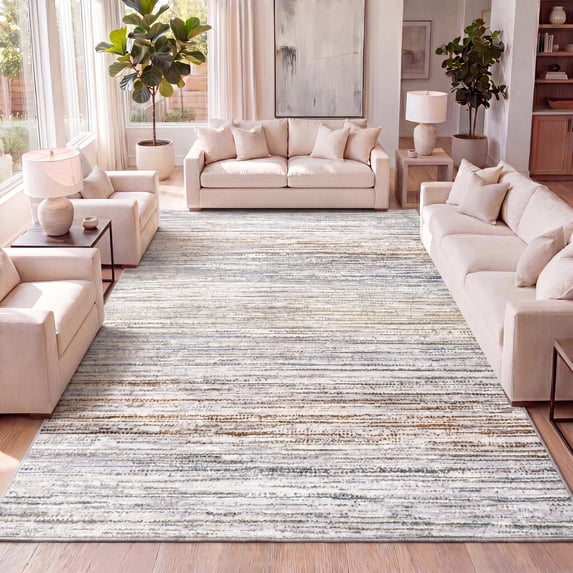 JONATHAN Y SILK ORCHID 5 x 8 Area Rug, Loom Strie - Gray/Blue/Orange, SOR200E-5