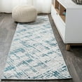 thumbnail image 1 of JONATHAN Y SILK ORCHID 2 x 10 Runner Rug, Slant Abstract - Gray/Turquoise, SOR201A-210, 1 of 8