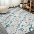 thumbnail image 1 of JONATHAN Y SILK ORCHID 4 x 6 Area Rug, Slant Abstract - Gray/Turquoise, SOR201A-4, 1 of 10